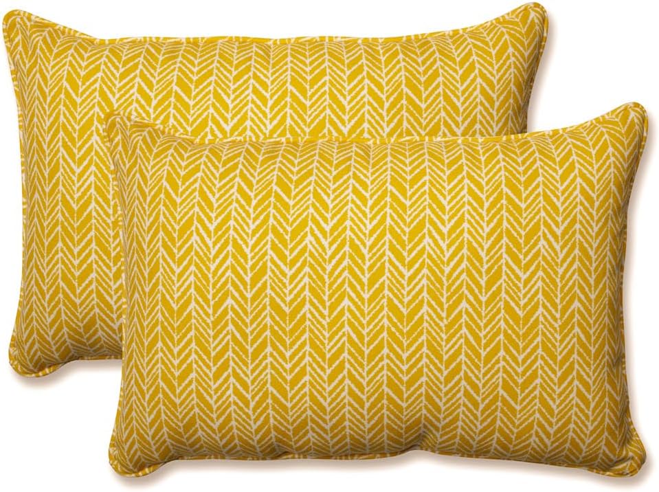 Pillow Perfect Outdoor/Indoor Herringbone Night Throw Pillows, 18.5" x 18.5", Black, 2 Pack
