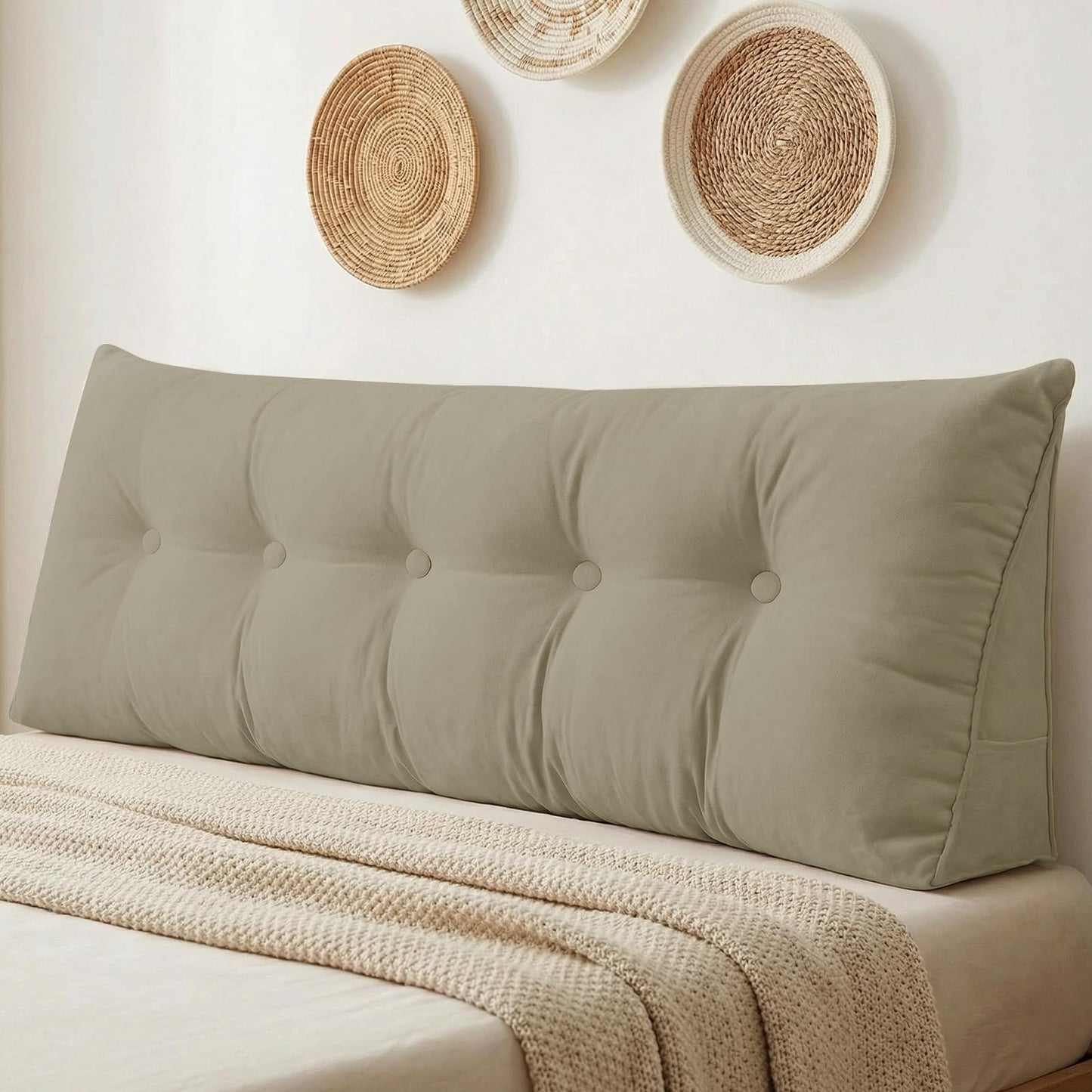 Triangular Wedge Reading Support Headboard Pillow with Removable Cover
