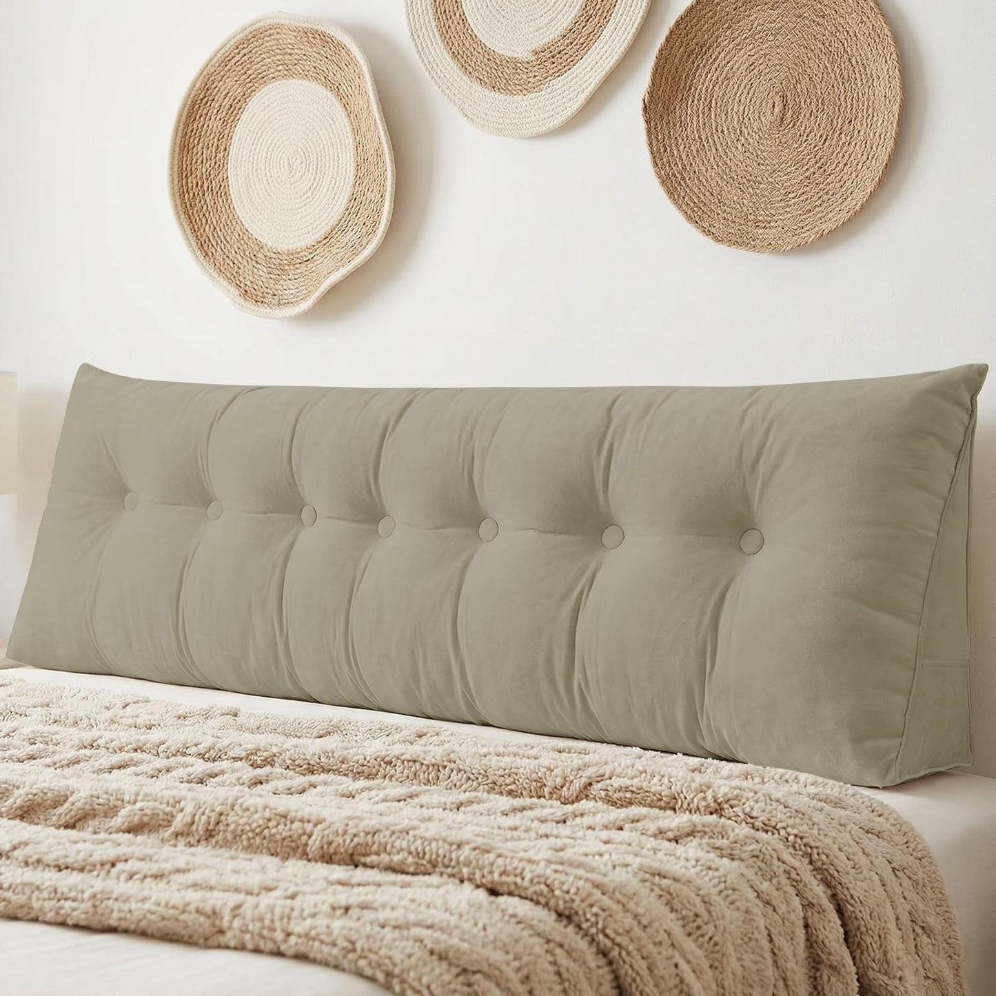 Triangular Wedge Reading Support Headboard Pillow with Removable Cover