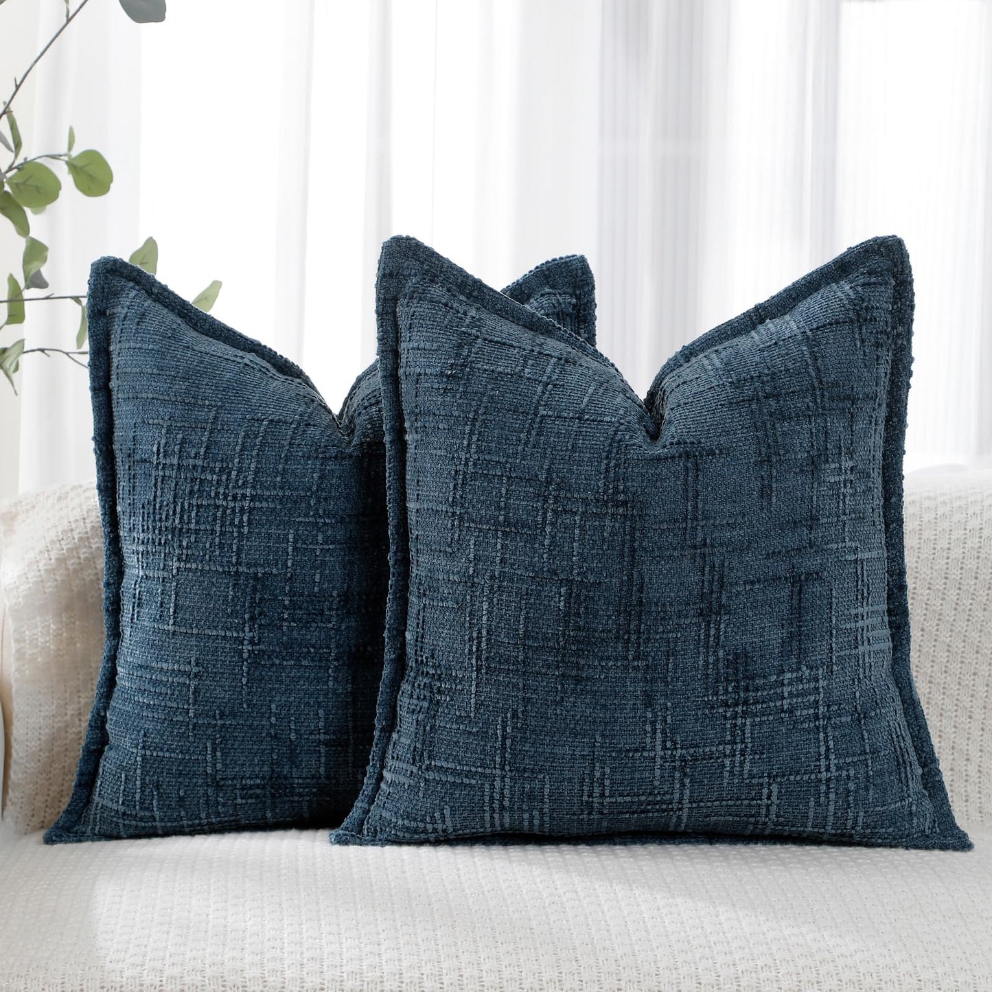 HPUK Throw Pillow Covers 20x20 Inch Set of 4, Linen Decorative Pillow Covers, Accent Cushion Covers for Couch Sofa Bed Bedroom Living Room Décor, Grey