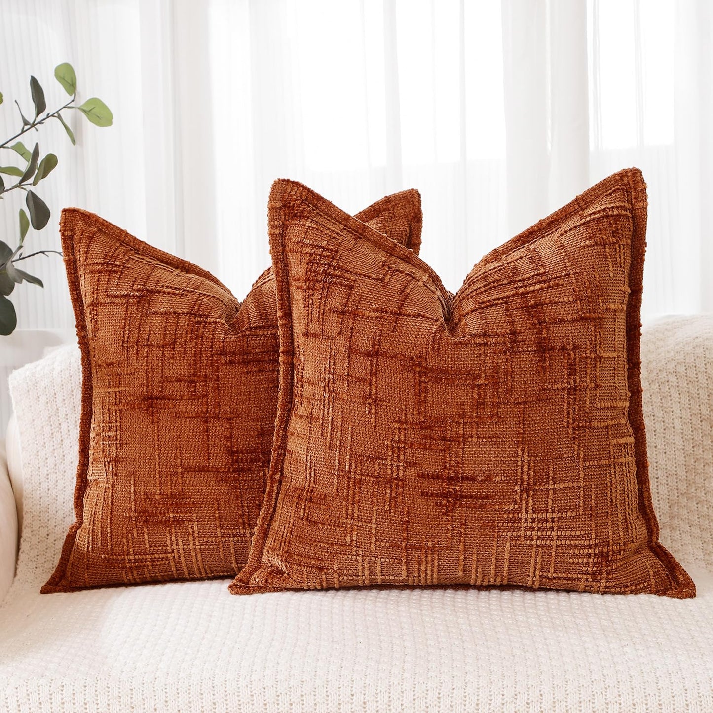 HPUK Throw Pillow Covers 20x20 Inch Set of 4, Linen Decorative Pillow Covers, Accent Cushion Covers for Couch Sofa Bed Bedroom Living Room Décor, Grey