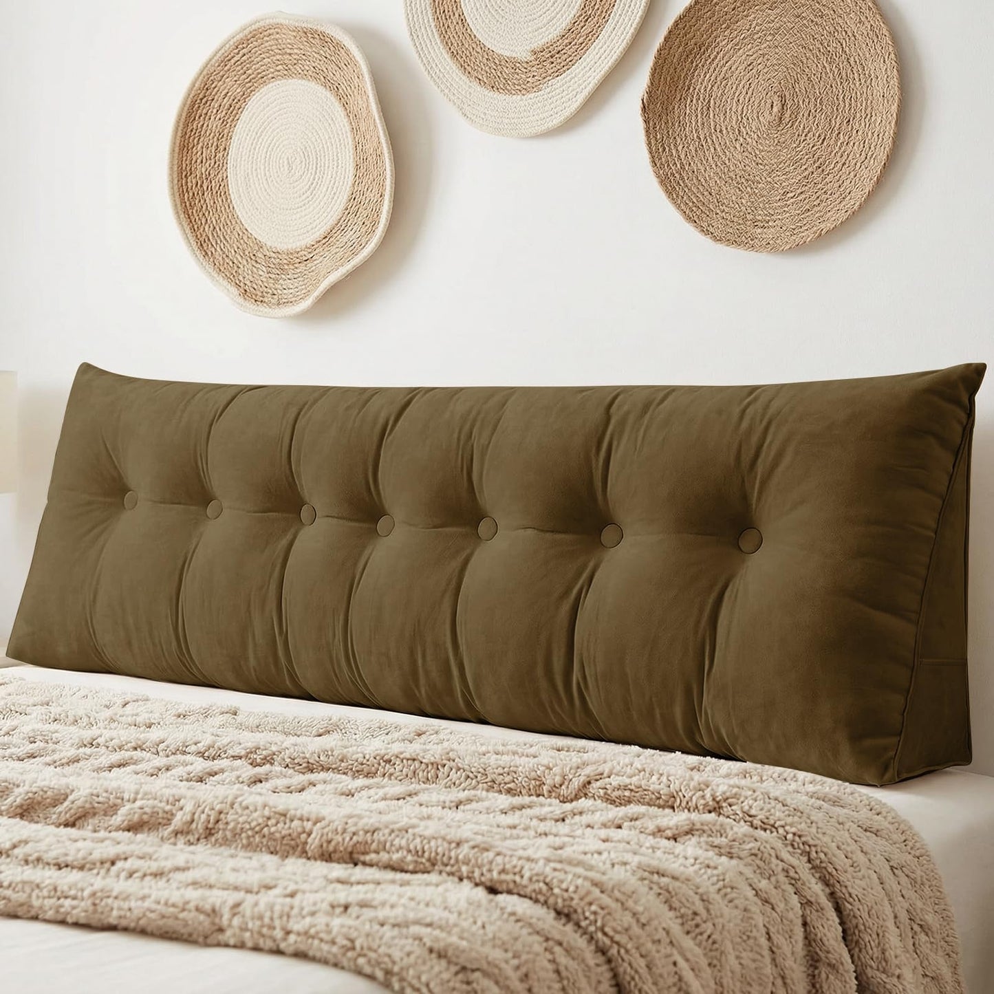 Triangular Wedge Reading Support Headboard Pillow with Removable Cover