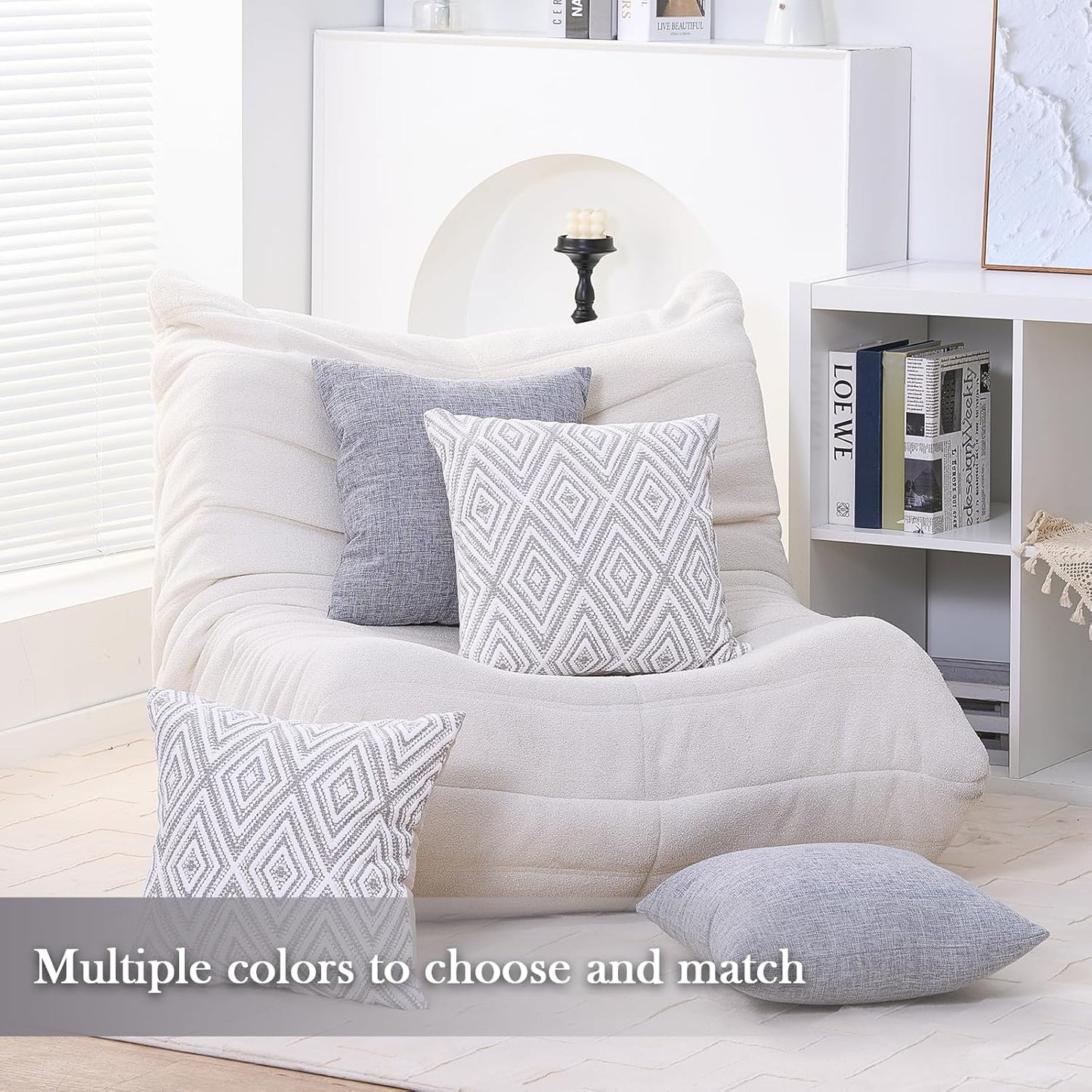 HPUK Throw Pillow Covers 20x20 Inch Set of 4, Linen Decorative Pillow Covers, Accent Cushion Covers for Couch Sofa Bed Bedroom Living Room Décor, Grey