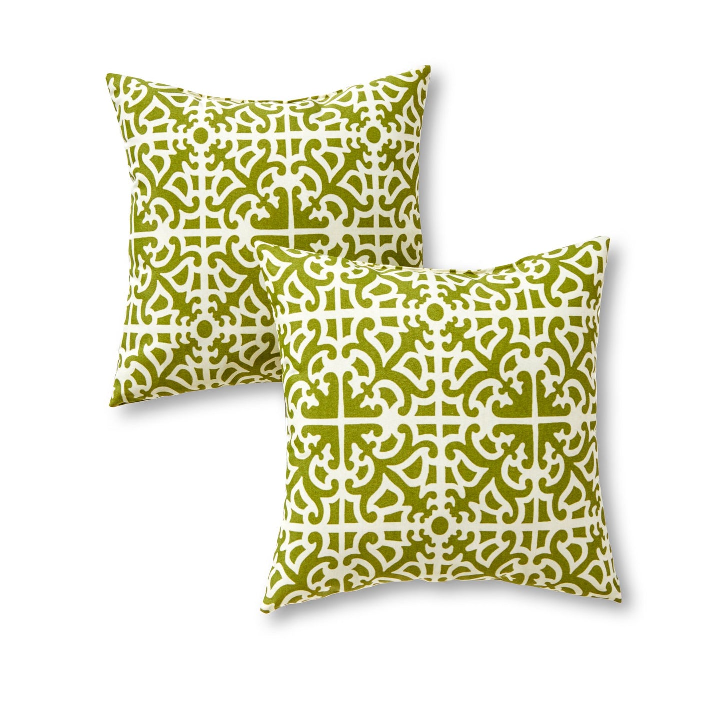 Set of 2 Outdoor Throw Pillows 17 x 17 Inch – Reversible Square Patio Accent Pillows – Weather-Resistant Polyester Fabric – Eco-Friendly Recycled Polyfiber Fill, Arctic Paisley
