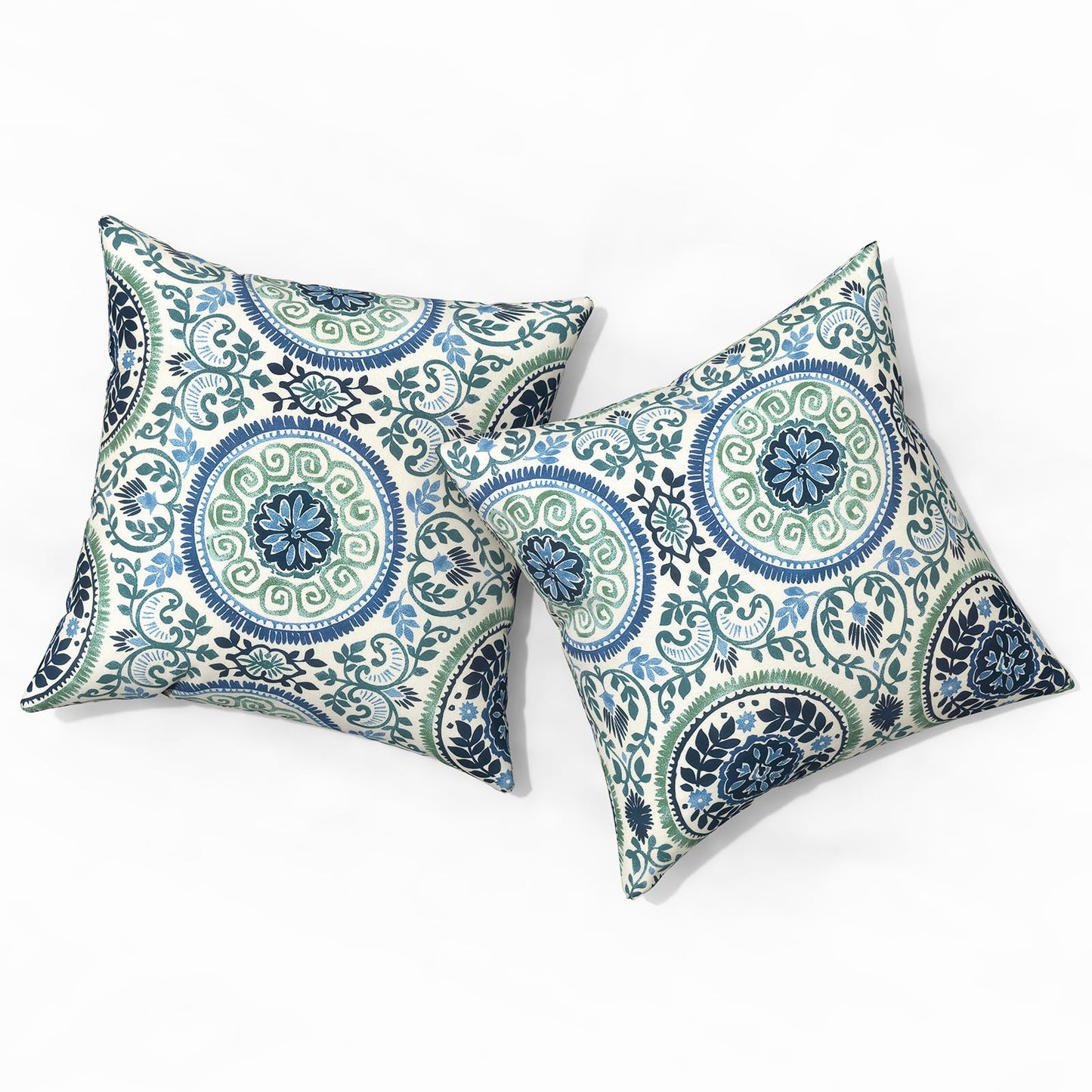 Outdoor Pillows for Patio Furniture 18x18 inch, Square Outdoor Throw Pillows with Inserts, Decorative Toss Pillows for Garden Couch Home Sofa Office Chair, Pack of 2, Clemens Noir Pink