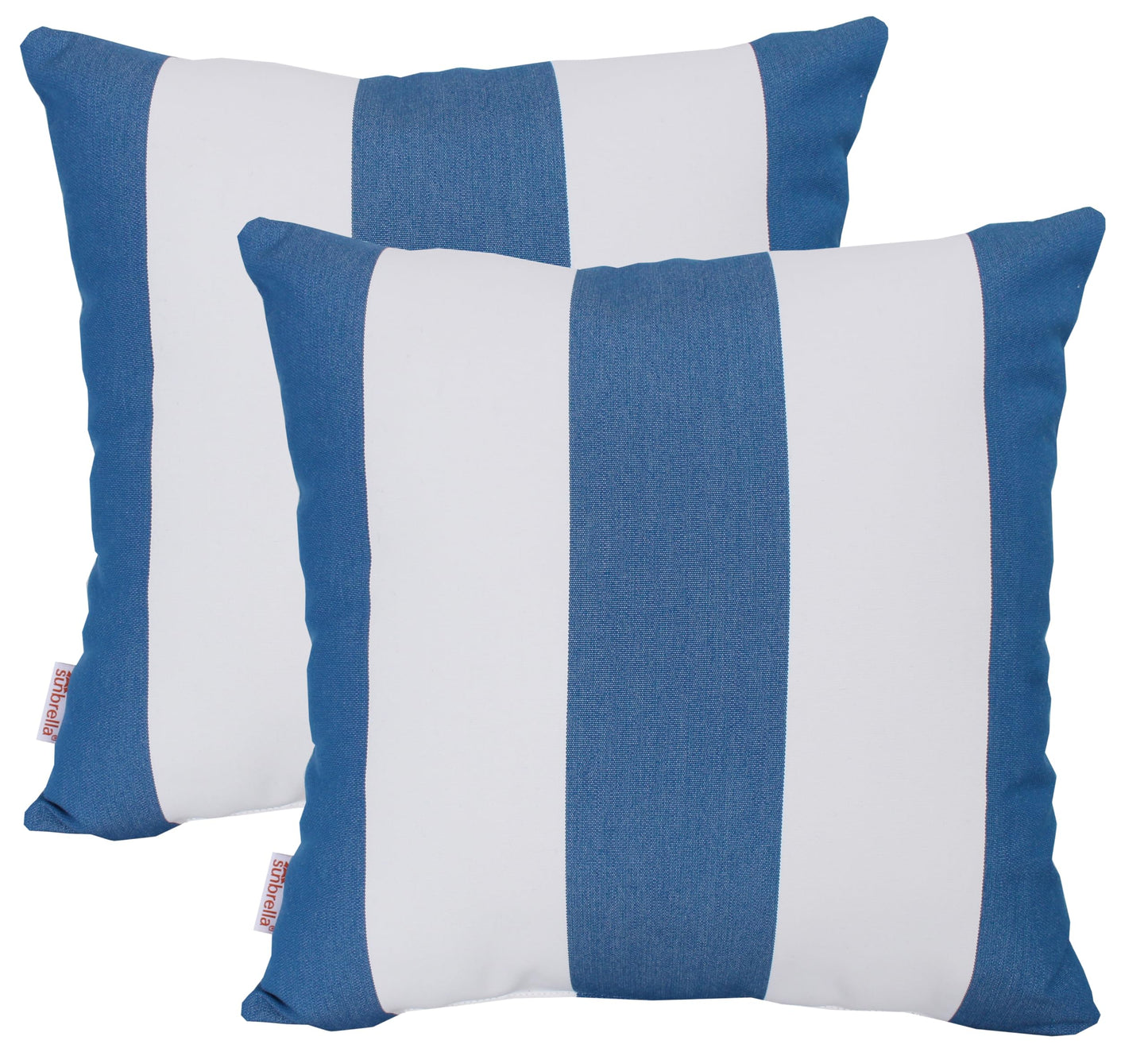 Outdoor/Indoor Sunbrella Throw Pillow Cover Only Square Set of 2 Pieces 18 inch x 18 inch Maxim Heather Beige Stripe - Insert Not Included