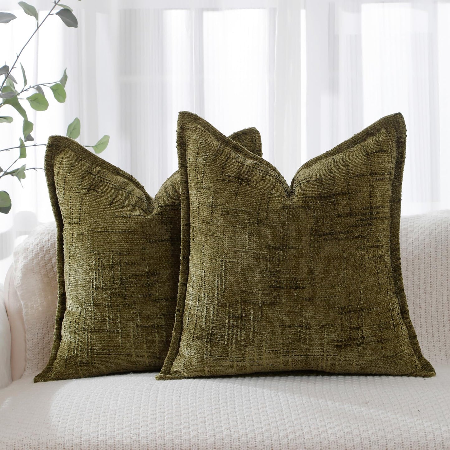 HPUK Throw Pillow Covers 20x20 Inch Set of 4, Linen Decorative Pillow Covers, Accent Cushion Covers for Couch Sofa Bed Bedroom Living Room Décor, Grey
