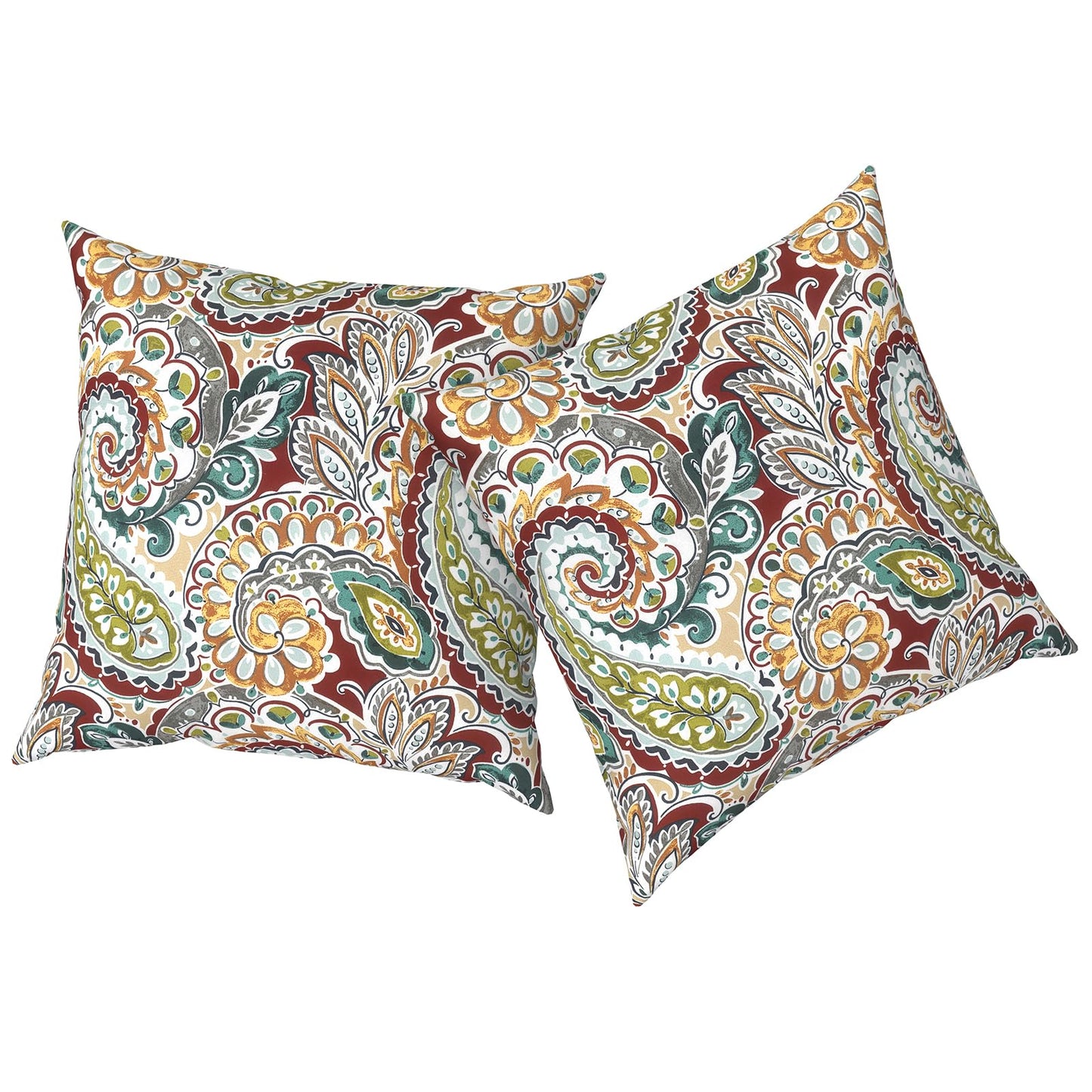 Outdoor Pillows for Patio Furniture 18x18 inch, Square Outdoor Throw Pillows with Inserts, Decorative Toss Pillows for Garden Couch Home Sofa Office Chair, Pack of 2, Clemens Noir Pink