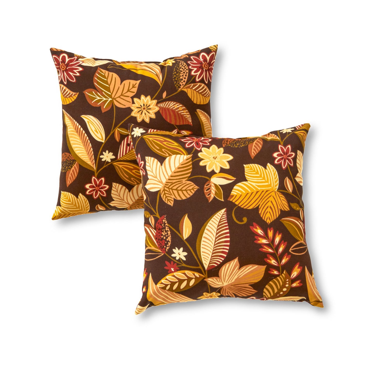 Set of 2 Outdoor Throw Pillows 17 x 17 Inch – Reversible Square Patio Accent Pillows – Weather-Resistant Polyester Fabric – Eco-Friendly Recycled Polyfiber Fill, Arctic Paisley