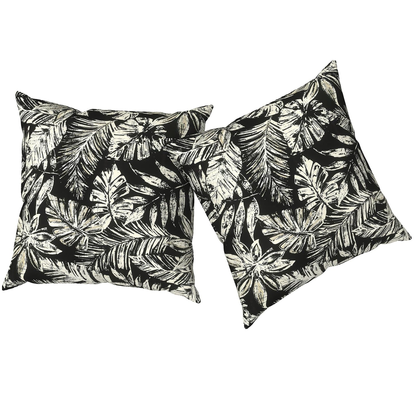 Outdoor Pillows for Patio Furniture 18x18 inch, Square Outdoor Throw Pillows with Inserts, Decorative Toss Pillows for Garden Couch Home Sofa Office Chair, Pack of 2, Clemens Noir Pink