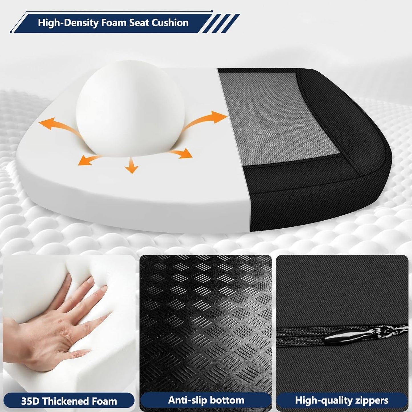 Seat Cushion,Lumbar Support Pillow for Office Chair,Ergonomic Memory Foam Back Support Pillow, High Density Foam Chair Cushion for Sciatica Pain Relief Coccyx Pad for Chair,Car,Desk,Grey