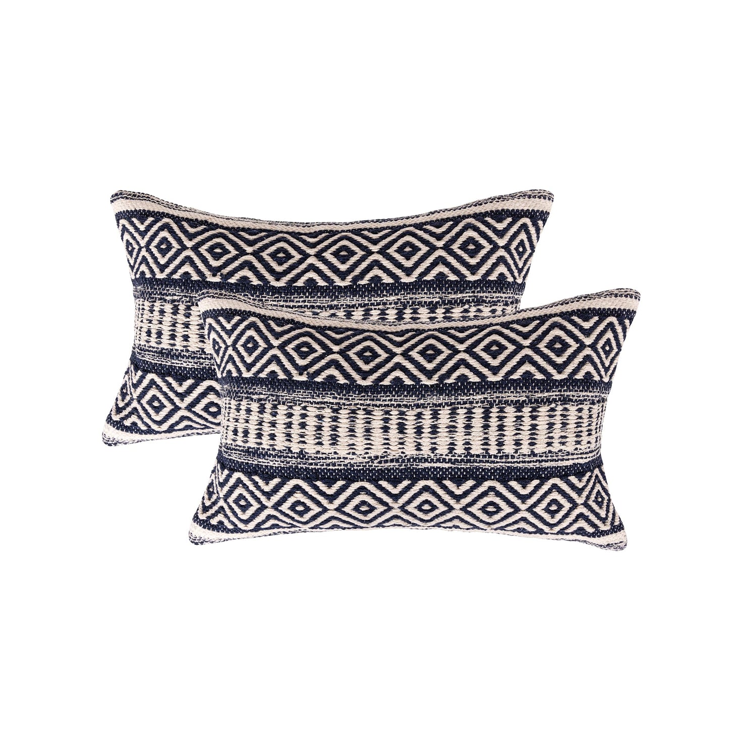 · REDEARTH · Tufted Throw Pillow Cushion Covers - Boho Textured Woven Decorative Cases Set for Couch - Sofa - Bed - Farmhouse - Chair - Covered Patio - car - 100% Cotton (18x18 ; Gray) Pack of 2