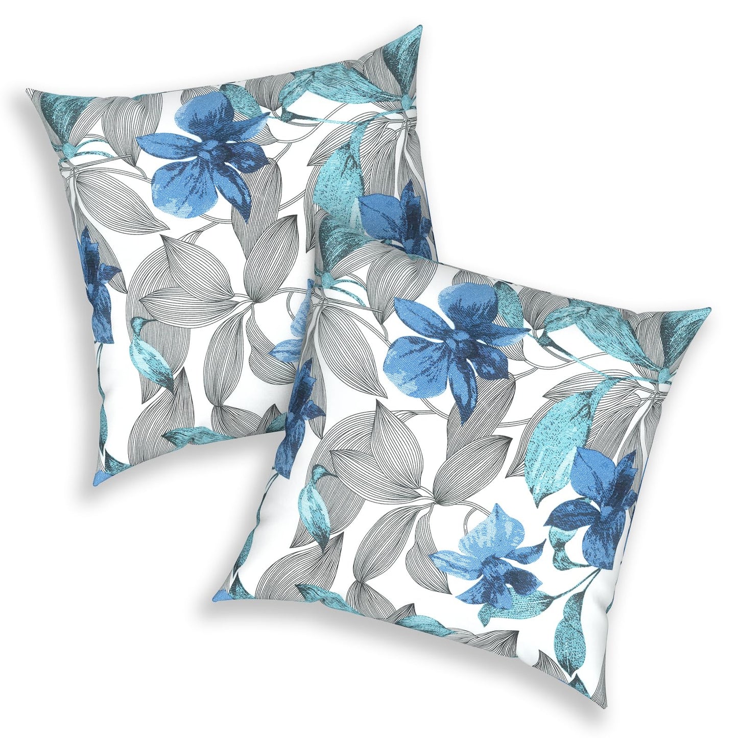 Outdoor 20x20 Inch Throw Pillows with Inners, Square Pillows Decorative Set of 2 for Home Garden Furniture, Paisley Multi