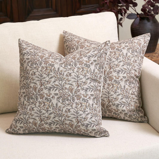 Vintage Floral Decorative Throw Pillow Covers Set of 2