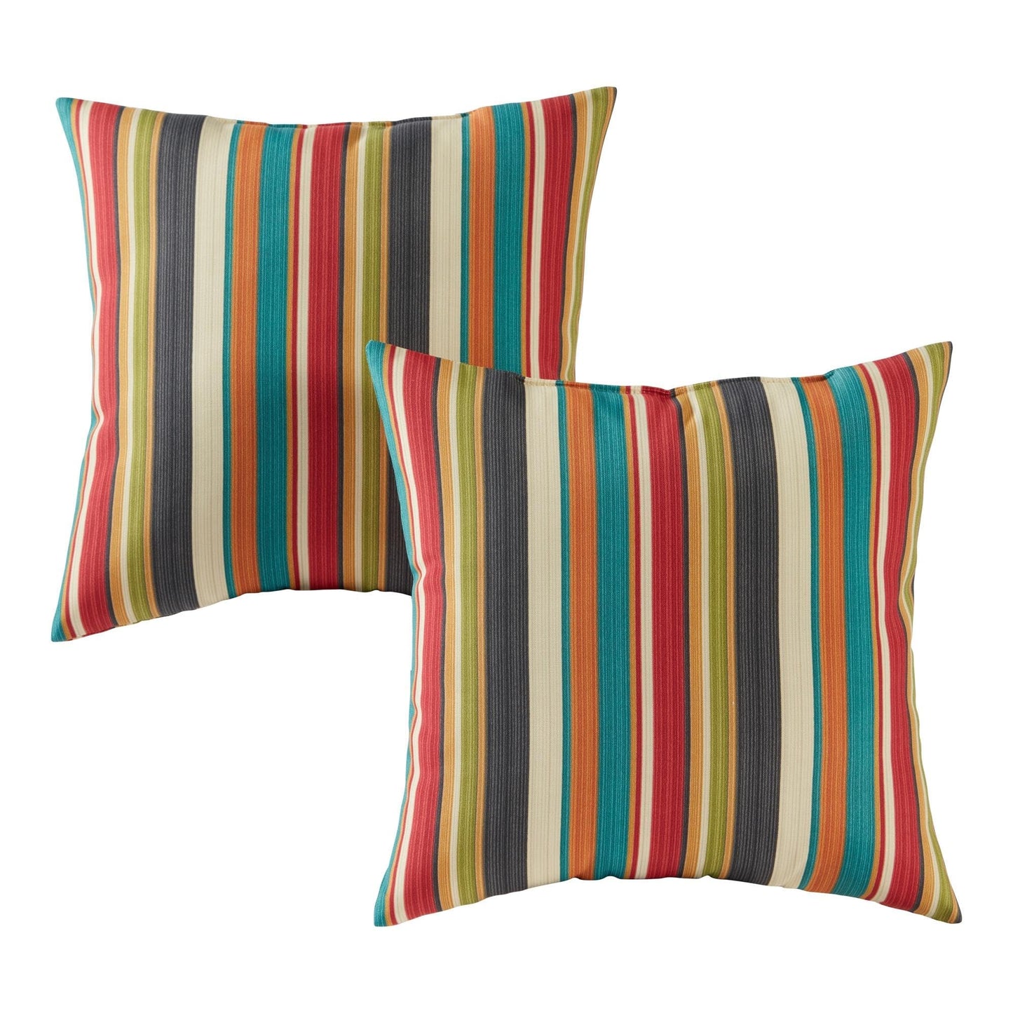 Set of 2 Outdoor Throw Pillows 17 x 17 Inch – Reversible Square Patio Accent Pillows – Weather-Resistant Polyester Fabric – Eco-Friendly Recycled Polyfiber Fill, Arctic Paisley