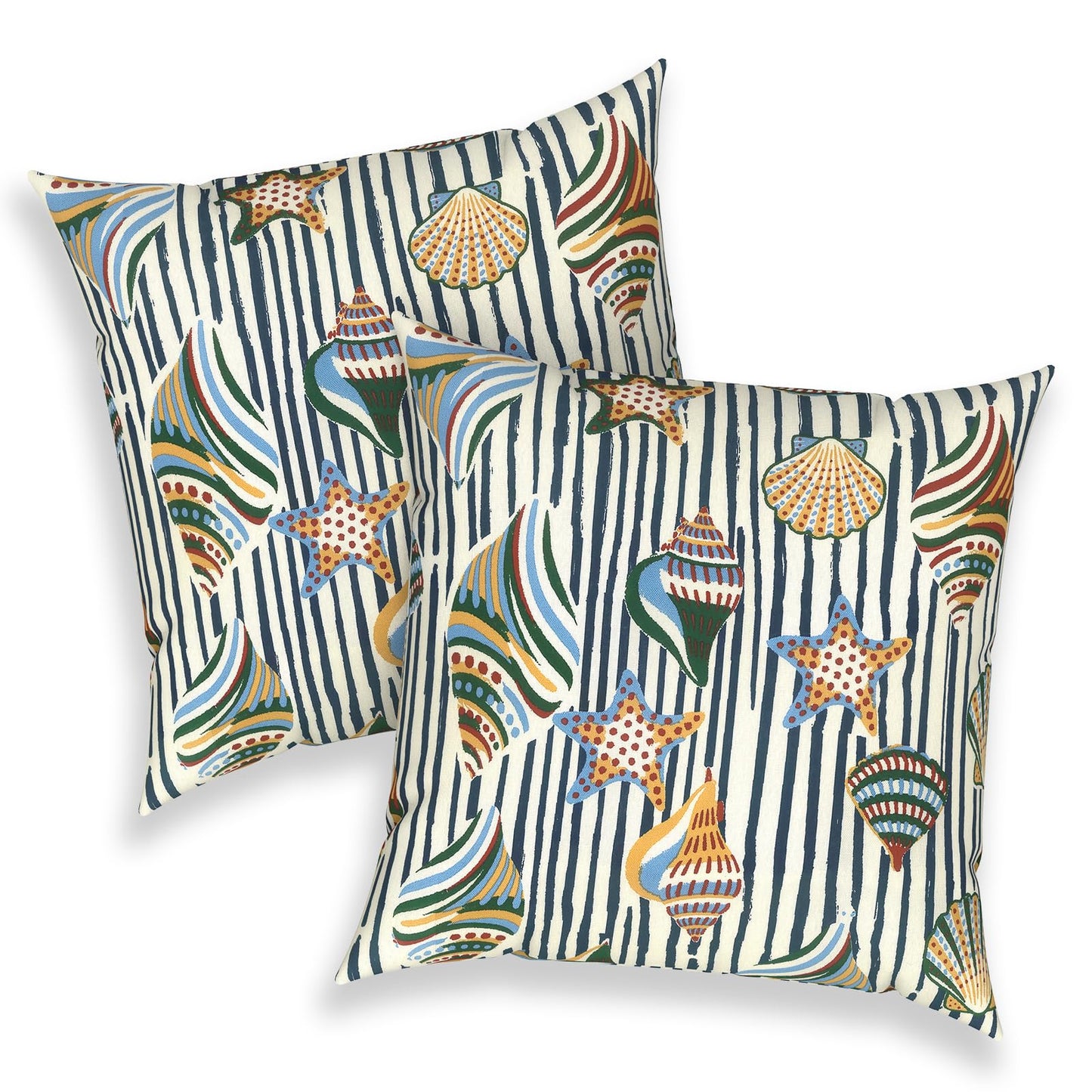 Outdoor 20x20 Inch Throw Pillows with Inners, Square Pillows Decorative Set of 2 for Home Garden Furniture, Paisley Multi