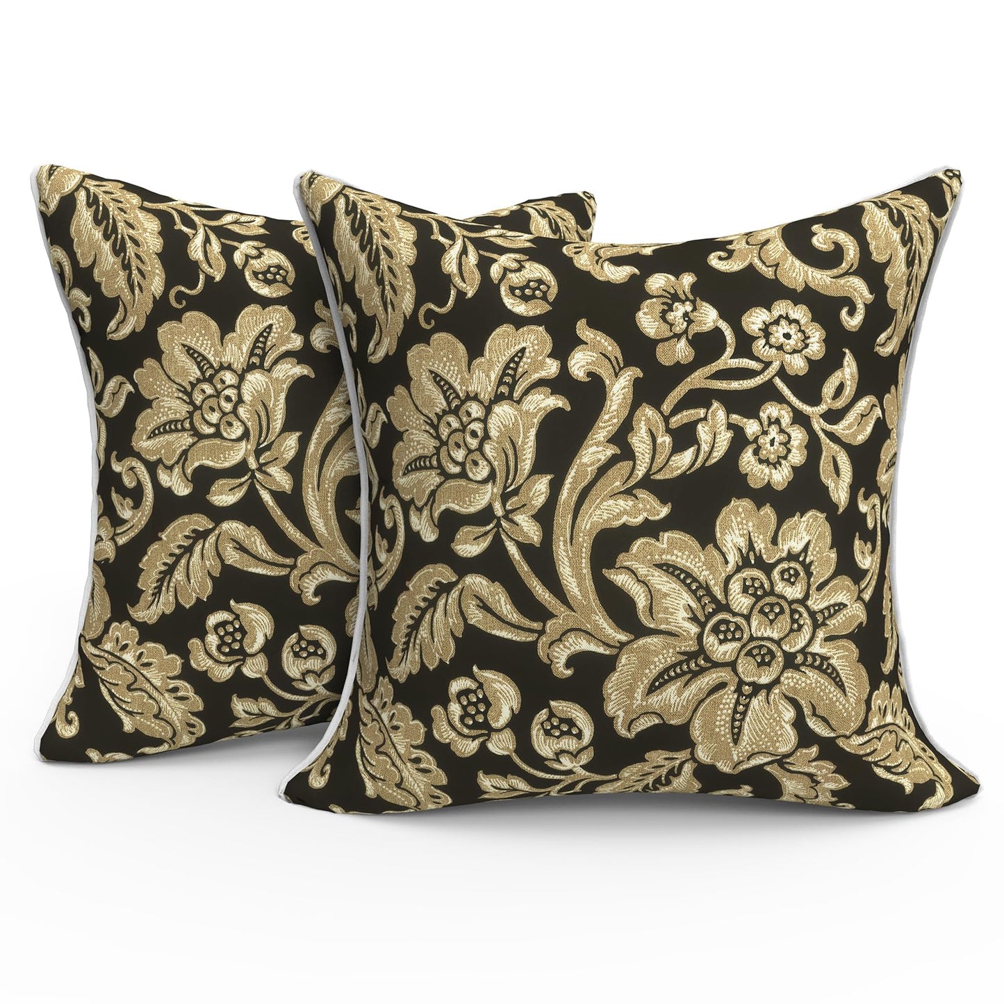 Outdoor 20x20 Inch Throw Pillows with Inners, Square Pillows Decorative Set of 2 for Home Garden Furniture, Paisley Multi