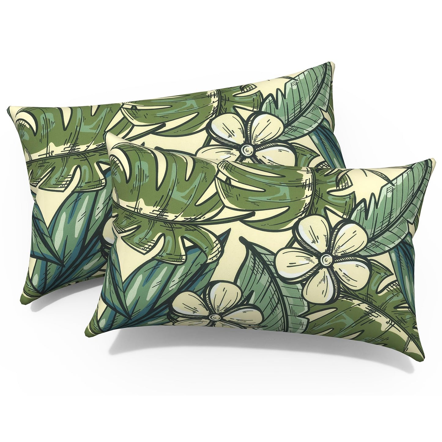 Outdoor 20x20 Inch Throw Pillows with Inners, Square Pillows Decorative Set of 2 for Home Garden Furniture, Paisley Multi