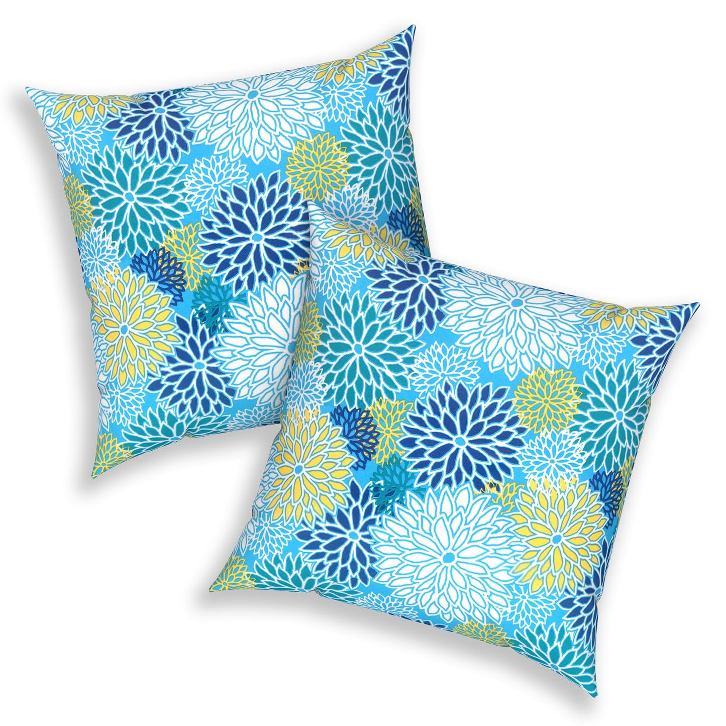 Outdoor 20x20 Inch Throw Pillows with Inners, Square Pillows Decorative Set of 2 for Home Garden Furniture, Paisley Multi