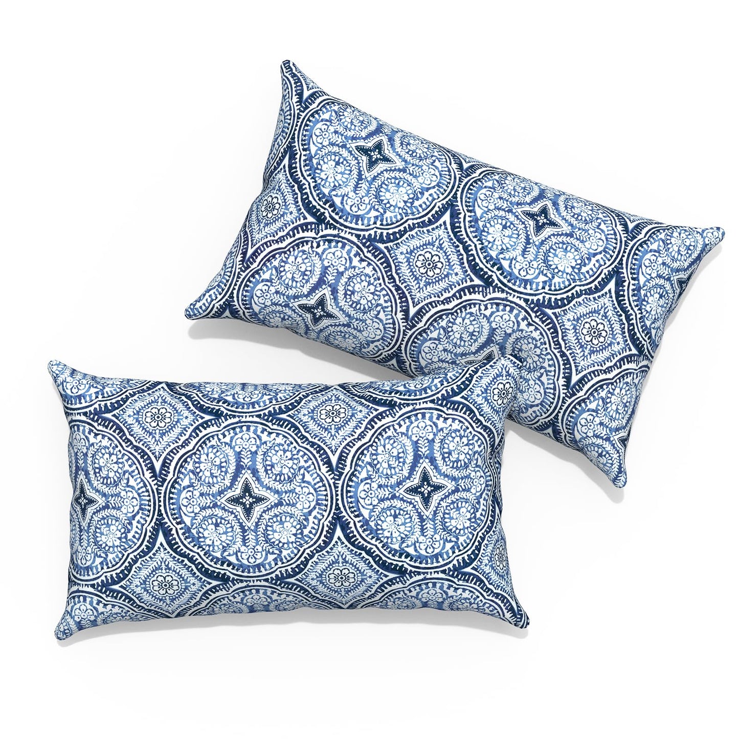 Outdoor Pillows for Patio Furniture 18x18 inch, Square Outdoor Throw Pillows with Inserts, Decorative Toss Pillows for Garden Couch Home Sofa Office Chair, Pack of 2, Clemens Noir Pink