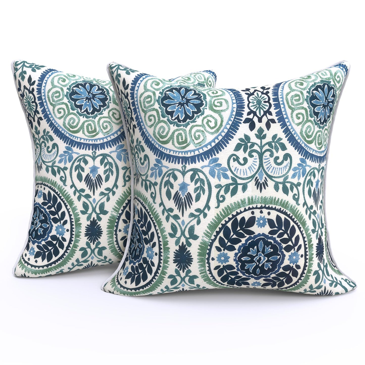 Outdoor 20x20 Inch Throw Pillows with Inners, Square Pillows Decorative Set of 2 for Home Garden Furniture, Paisley Multi