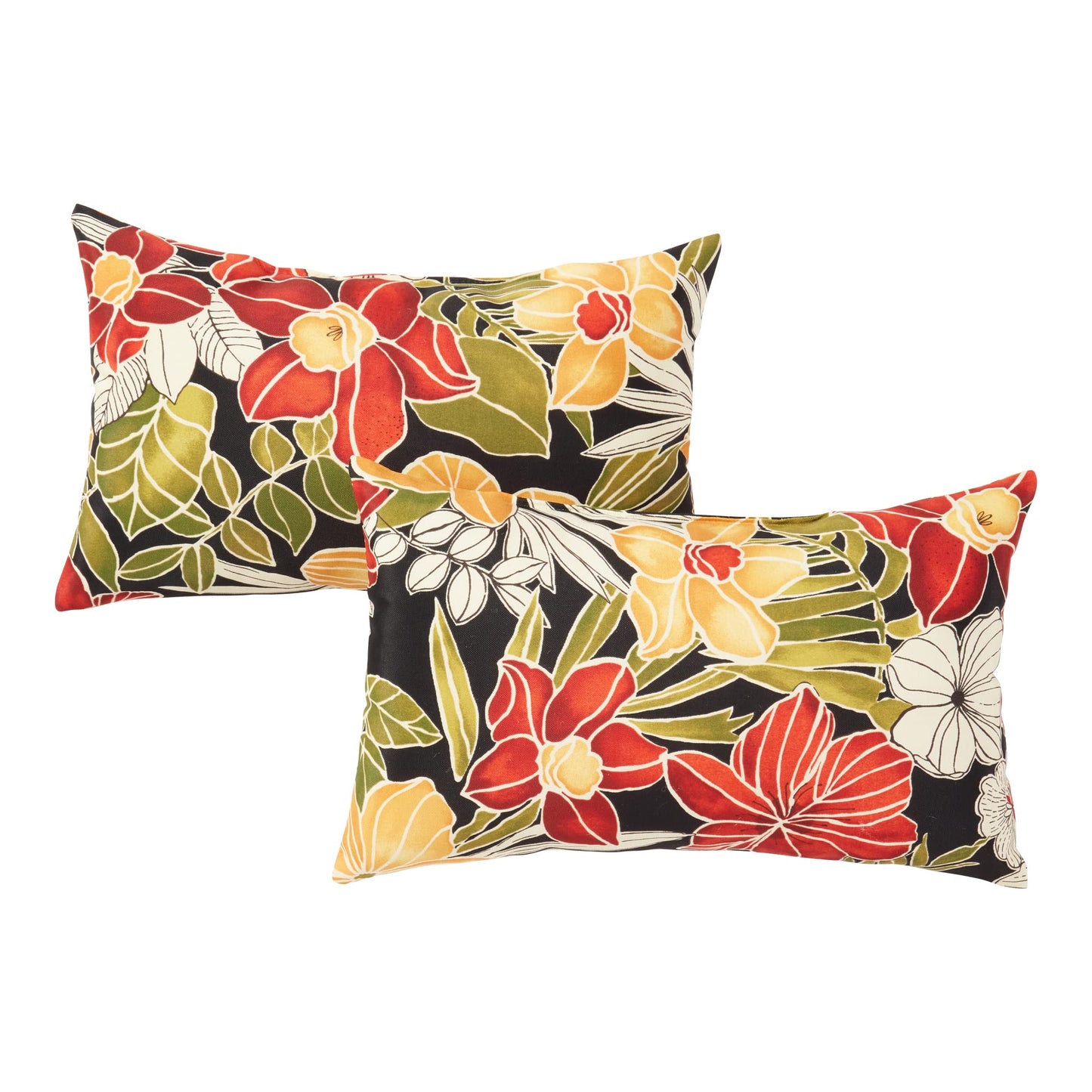 Greendale Home Fashions 2-Pack Outdoor 19x12 inch Rectangle Decorative Throw Pillow, Stars
