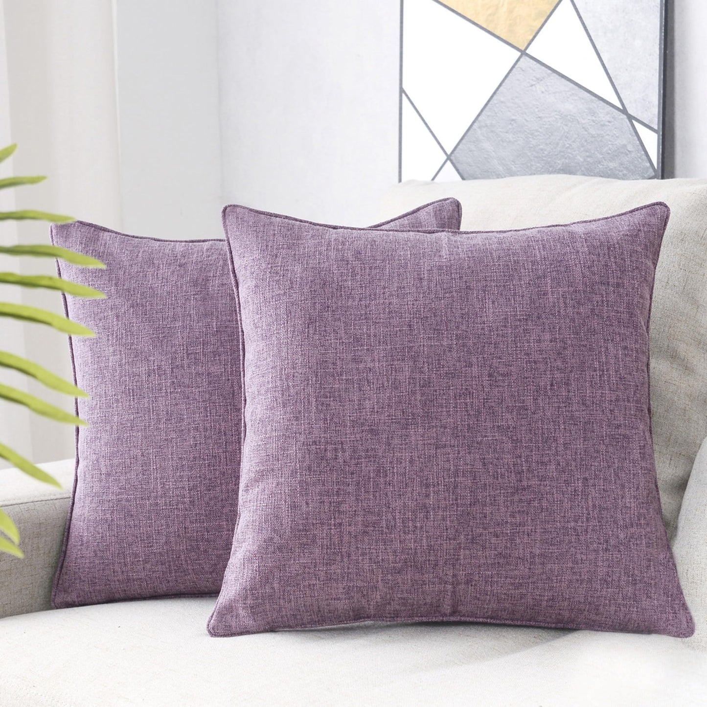 HPUK Throw Pillow Covers 20x20 Inch Set of 4, Linen Decorative Pillow Covers, Accent Cushion Covers for Couch Sofa Bed Bedroom Living Room Décor, Grey
