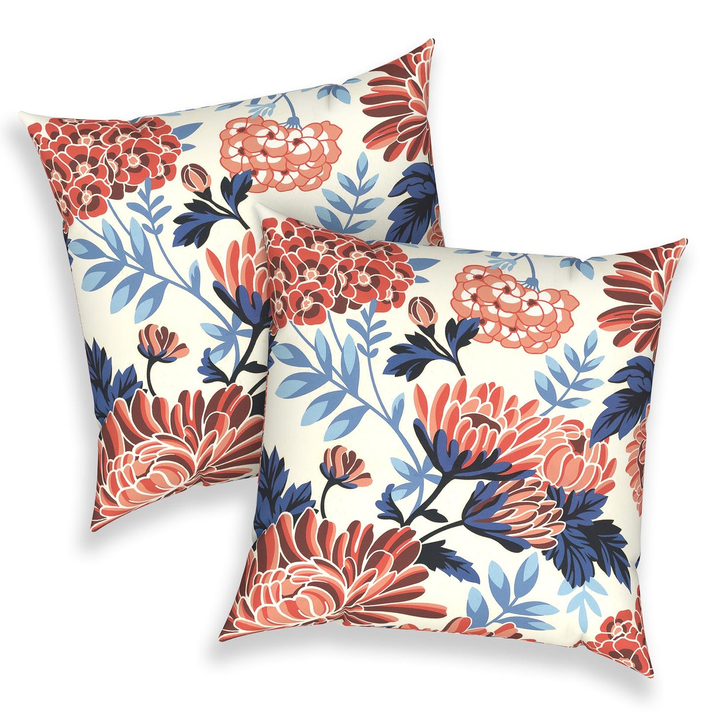 Outdoor 20x20 Inch Throw Pillows with Inners, Square Pillows Decorative Set of 2 for Home Garden Furniture, Paisley Multi