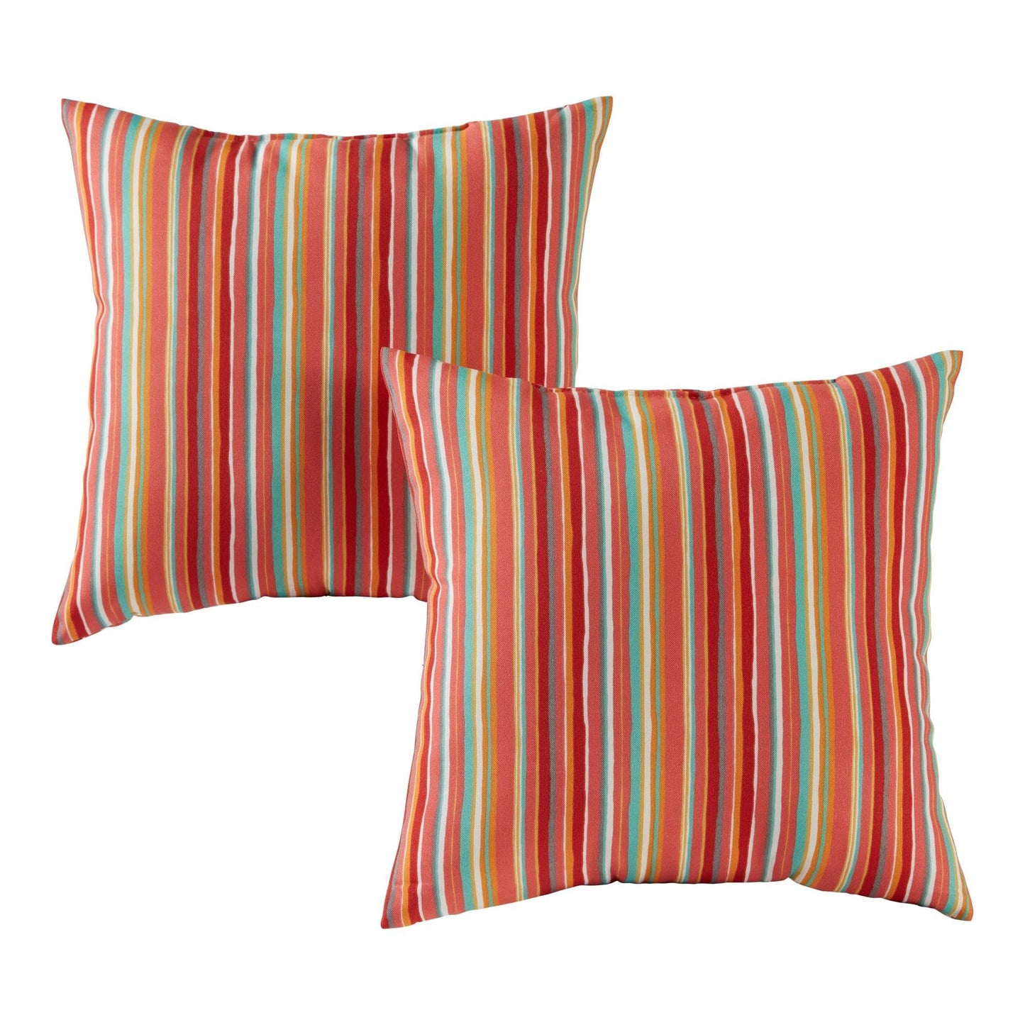 Set of 2 Outdoor Throw Pillows 17 x 17 Inch – Reversible Square Patio Accent Pillows – Weather-Resistant Polyester Fabric – Eco-Friendly Recycled Polyfiber Fill, Arctic Paisley