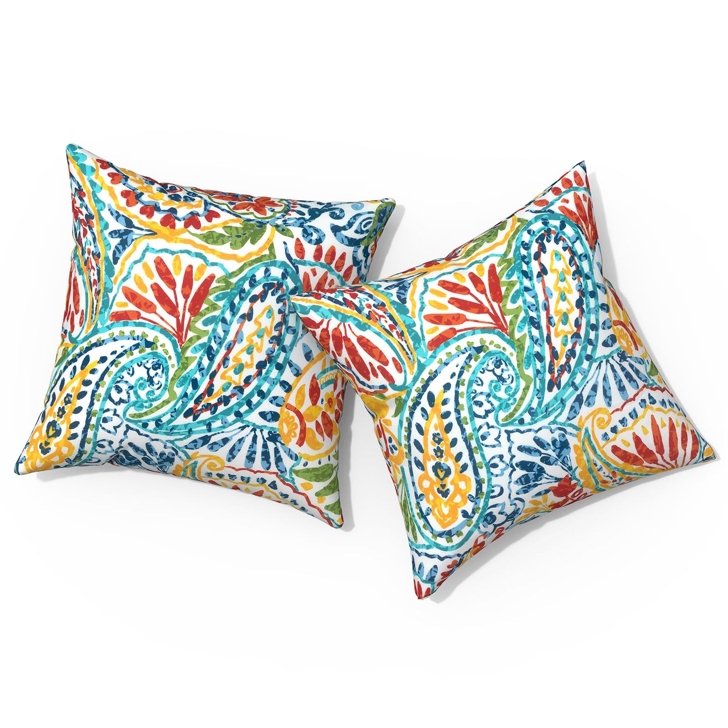 Outdoor Pillows for Patio Furniture 18x18 inch, Square Outdoor Throw Pillows with Inserts, Decorative Toss Pillows for Garden Couch Home Sofa Office Chair, Pack of 2, Clemens Noir Pink