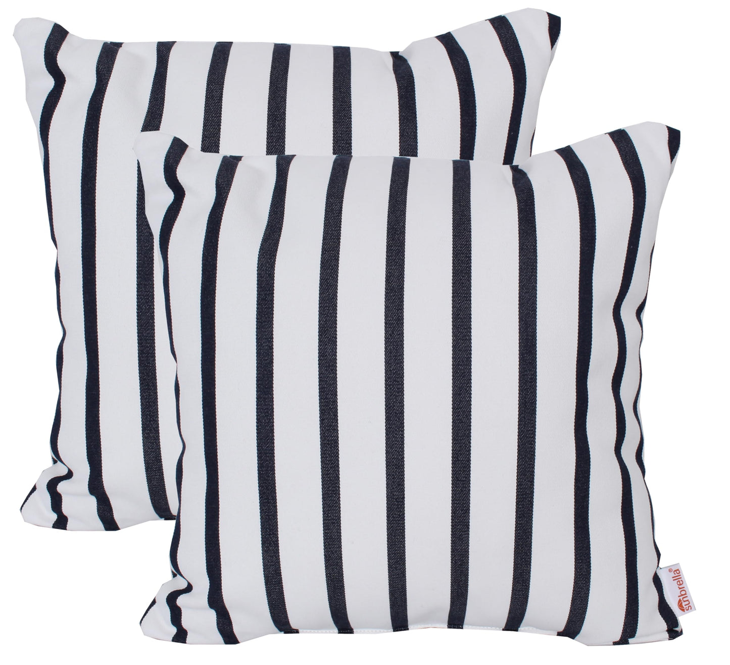 Outdoor/Indoor Sunbrella Throw Pillow Cover Only Square Set of 2 Pieces 18 inch x 18 inch Maxim Heather Beige Stripe - Insert Not Included