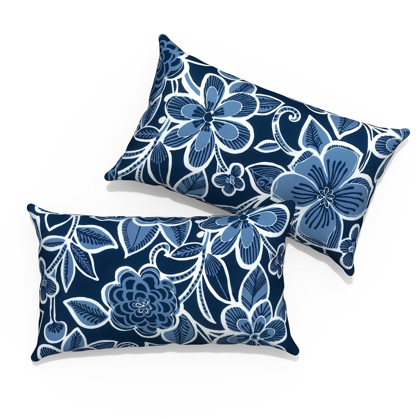 Outdoor Pillows for Patio Furniture 18x18 inch, Square Outdoor Throw Pillows with Inserts, Decorative Toss Pillows for Garden Couch Home Sofa Office Chair, Pack of 2, Clemens Noir Pink