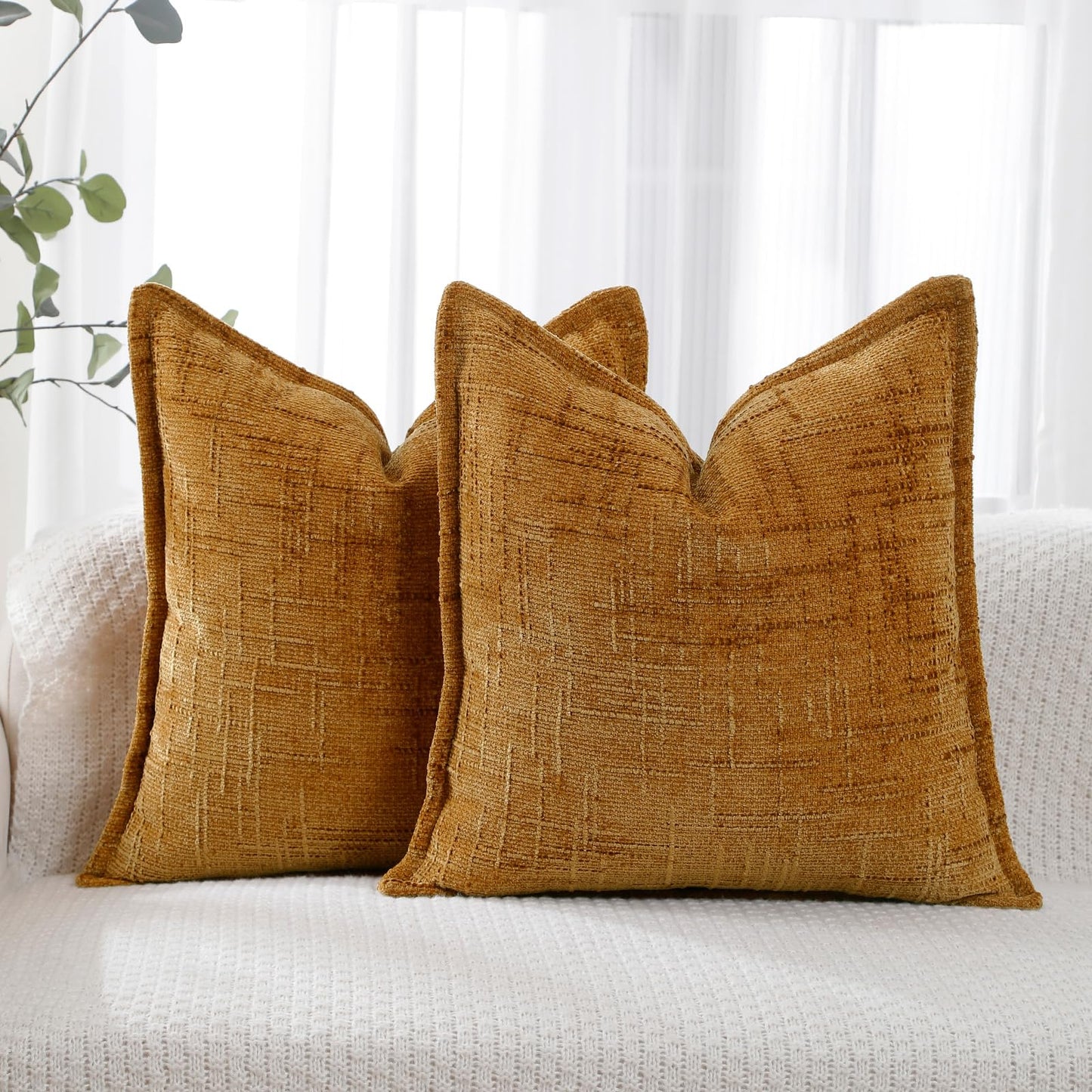 HPUK Throw Pillow Covers 20x20 Inch Set of 4, Linen Decorative Pillow Covers, Accent Cushion Covers for Couch Sofa Bed Bedroom Living Room Décor, Grey