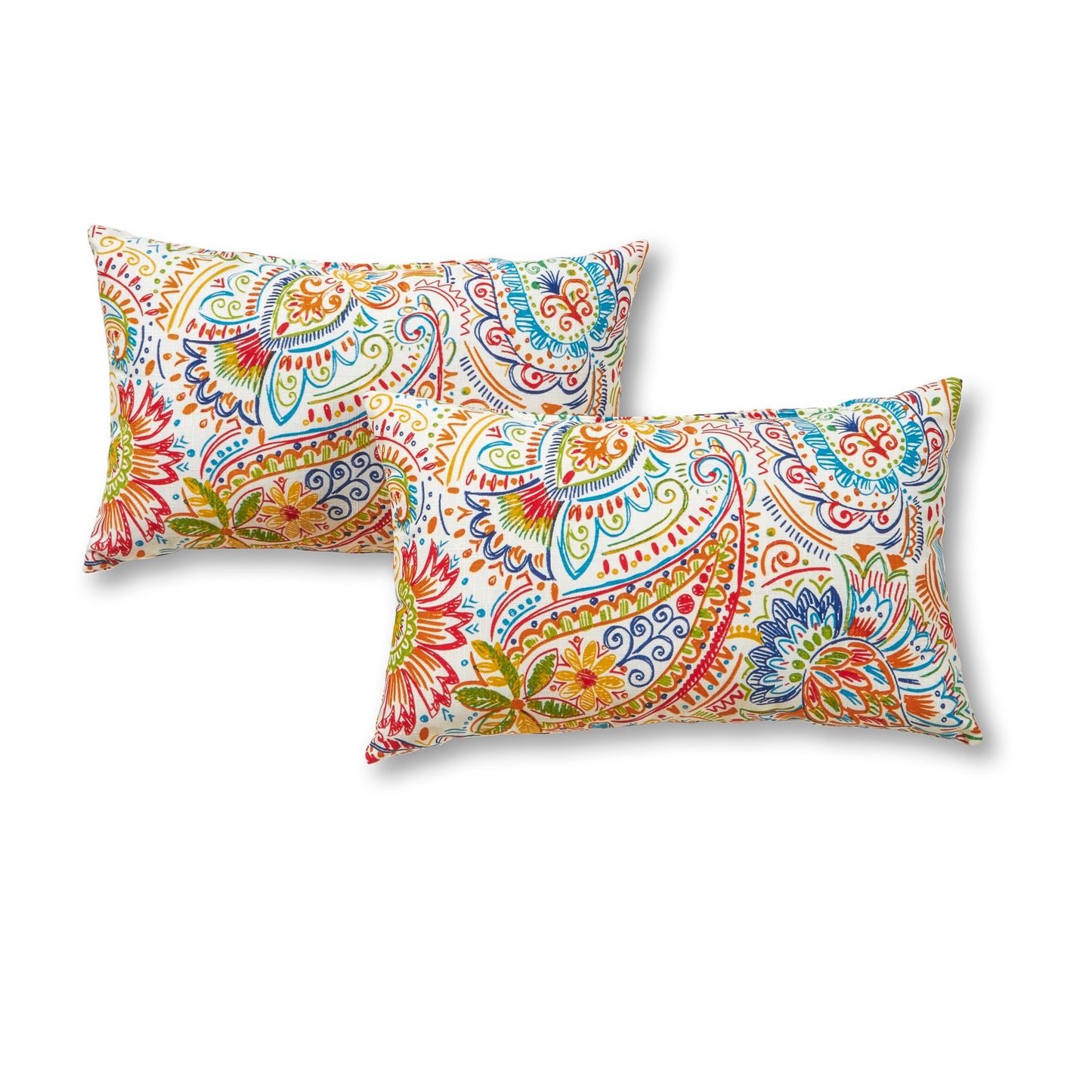 Greendale Home Fashions 2-Pack Outdoor 19x12 inch Rectangle Decorative Throw Pillow, Stars