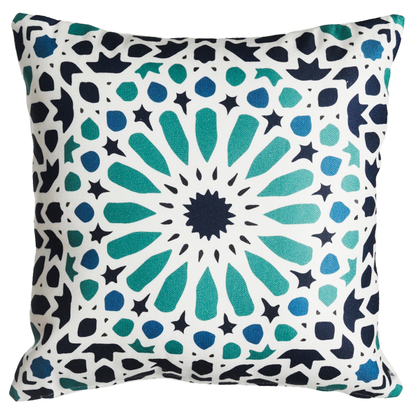 Fab Habitat Indoor/Outdoor Throw Pillow Made from Recycled Polyester Yarn - Double Sided, Stain Resistant, Machine Washable - Tropical - Patio, Deck, Porch, Living Room - Hilo - Green - (20" x 20")