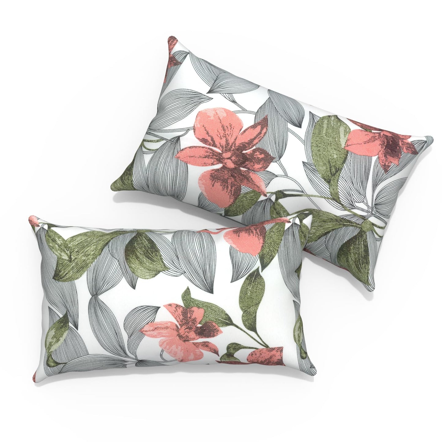 Outdoor Pillows for Patio Furniture 18x18 inch, Square Outdoor Throw Pillows with Inserts, Decorative Toss Pillows for Garden Couch Home Sofa Office Chair, Pack of 2, Clemens Noir Pink