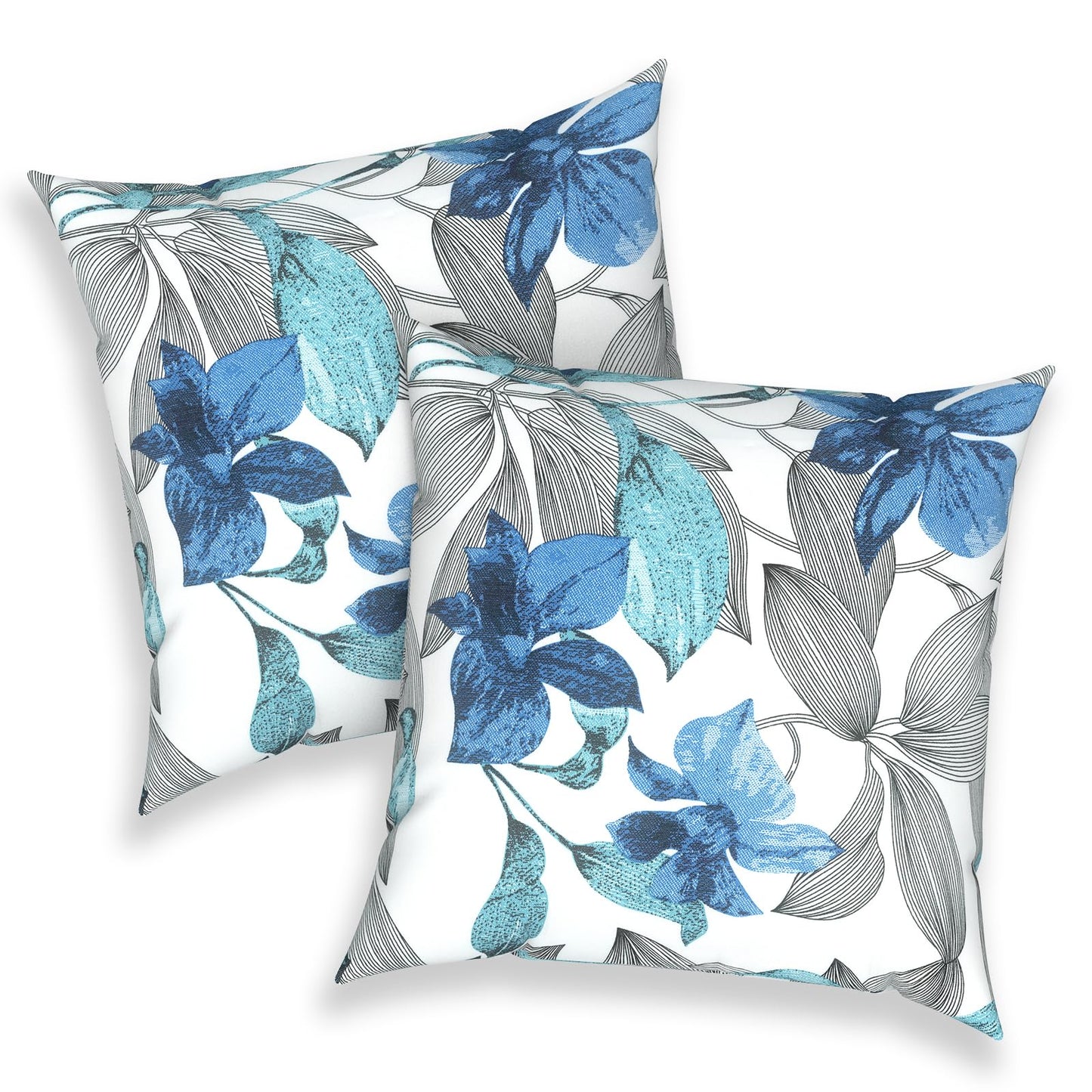 Outdoor 20x20 Inch Throw Pillows with Inners, Square Pillows Decorative Set of 2 for Home Garden Furniture, Paisley Multi