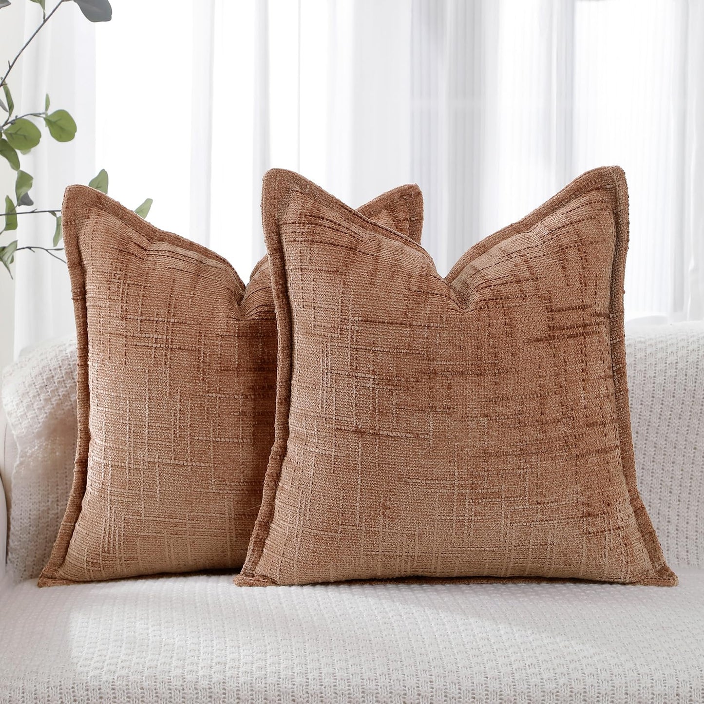 HPUK Throw Pillow Covers 20x20 Inch Set of 4, Linen Decorative Pillow Covers, Accent Cushion Covers for Couch Sofa Bed Bedroom Living Room Décor, Grey