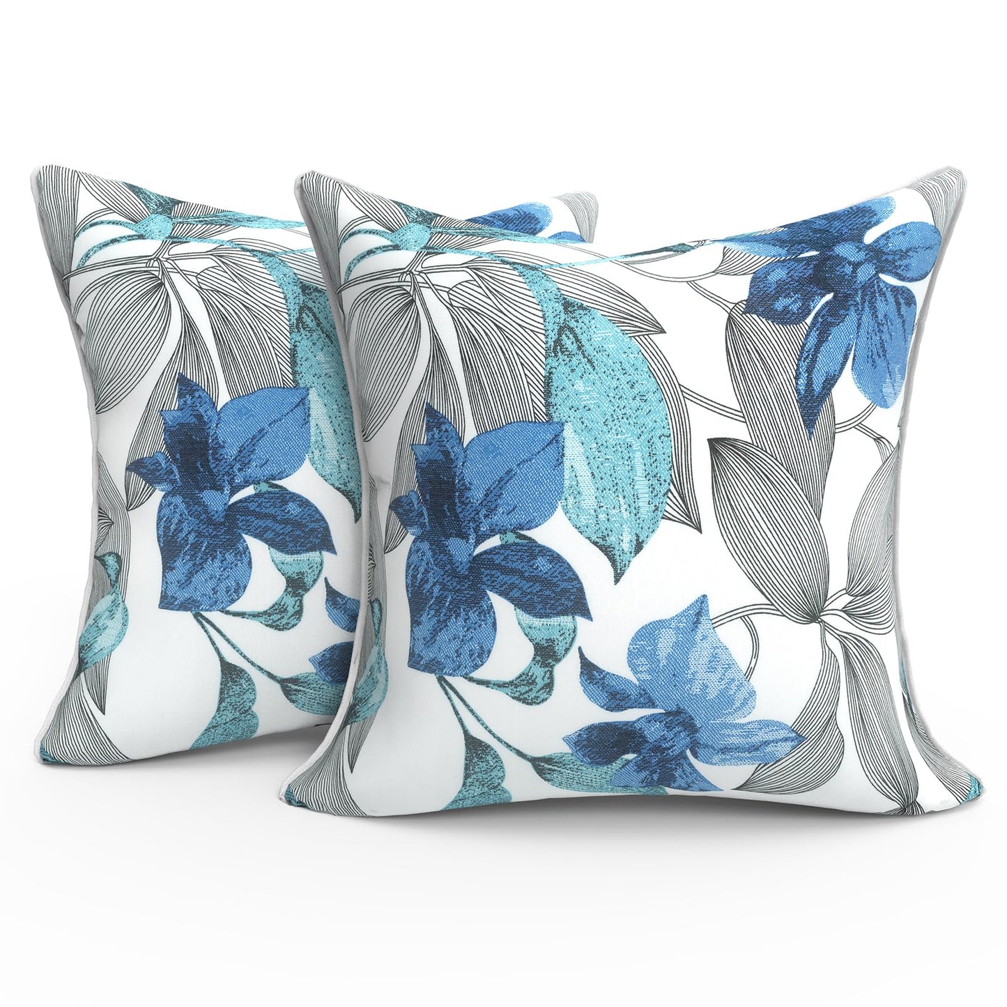 Outdoor 20x20 Inch Throw Pillows with Inners, Square Pillows Decorative Set of 2 for Home Garden Furniture, Paisley Multi