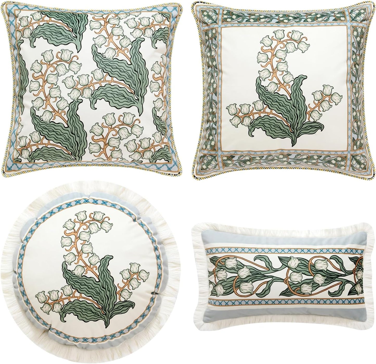 Soft Velvet Farmhouse Decorative Throw Pillow Covers Set of 4