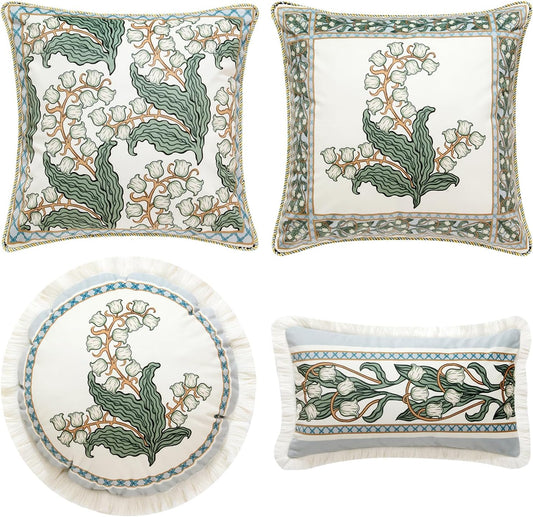 Soft Velvet Farmhouse Decorative Throw Pillow Covers Set of 4
