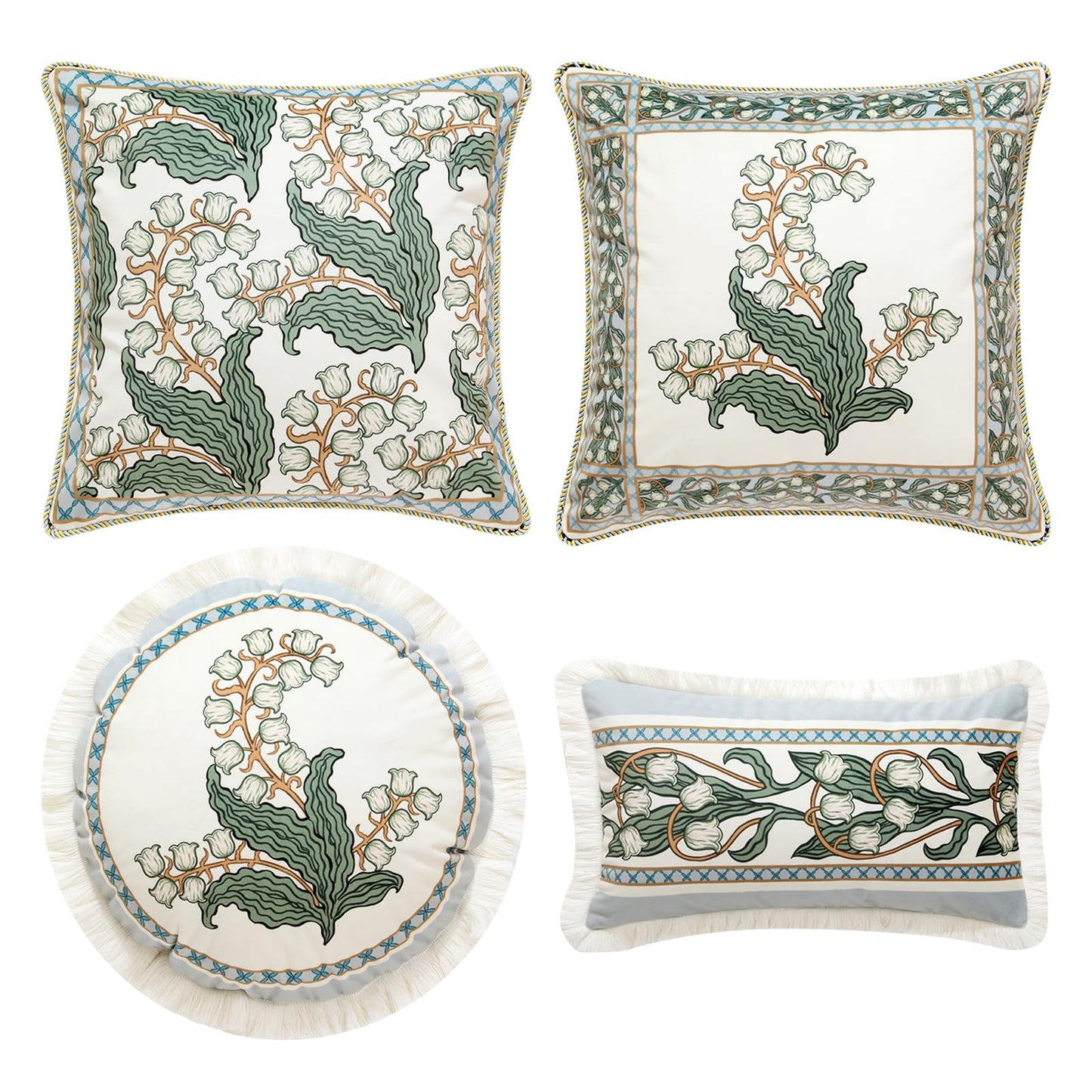 Soft Velvet Farmhouse Decorative Throw Pillow Covers Set of 4
