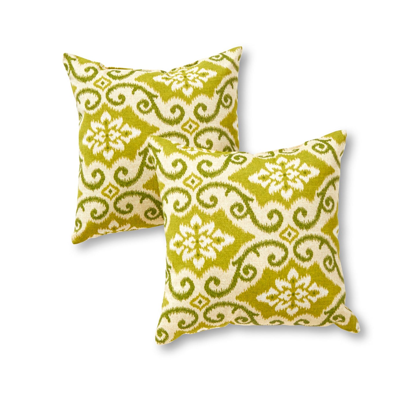 Set of 2 Outdoor Throw Pillows 17 x 17 Inch – Reversible Square Patio Accent Pillows – Weather-Resistant Polyester Fabric – Eco-Friendly Recycled Polyfiber Fill, Arctic Paisley