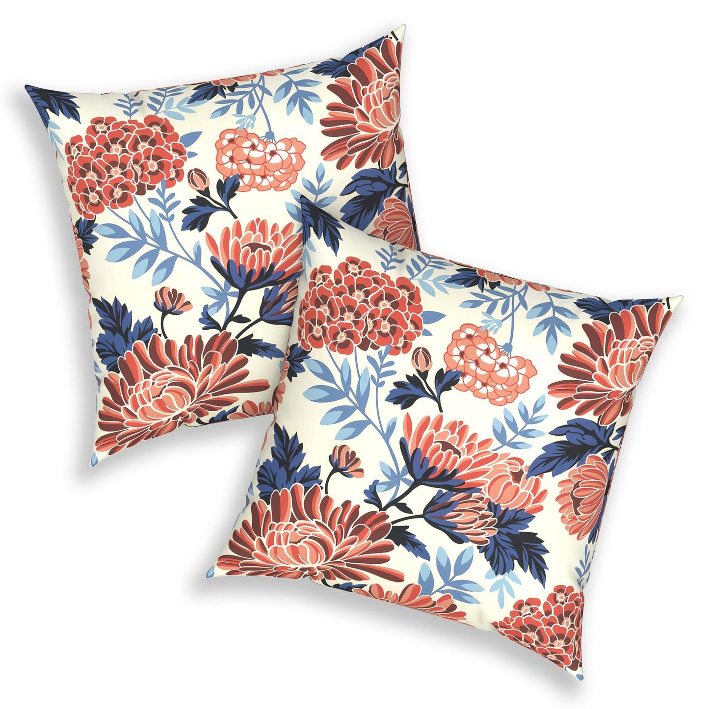 Outdoor 20x20 Inch Throw Pillows with Inners, Square Pillows Decorative Set of 2 for Home Garden Furniture, Paisley Multi