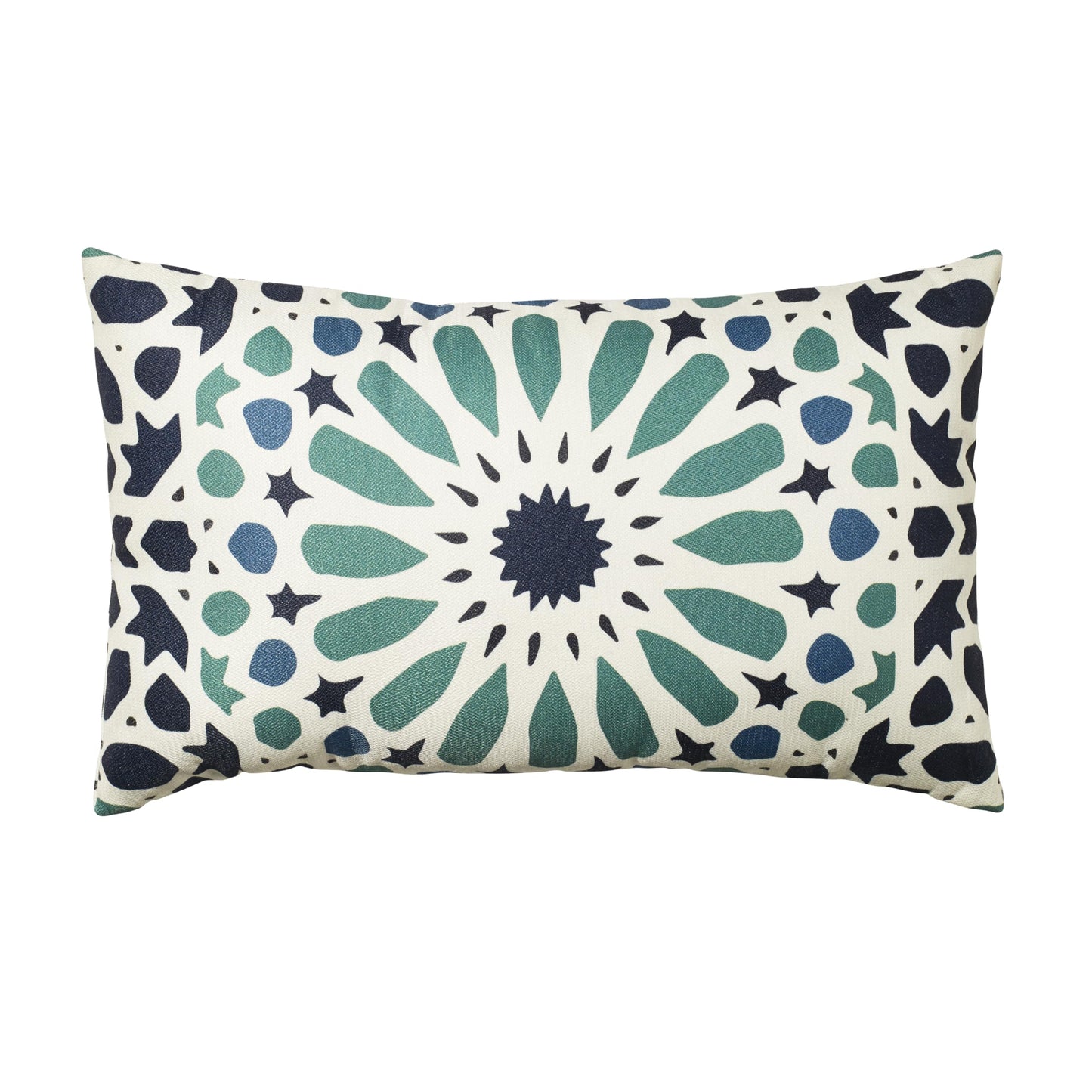 Fab Habitat Indoor/Outdoor Throw Pillow Made from Recycled Polyester Yarn - Double Sided, Stain Resistant, Machine Washable - Tropical - Patio, Deck, Porch, Living Room - Hilo - Green - (20" x 20")