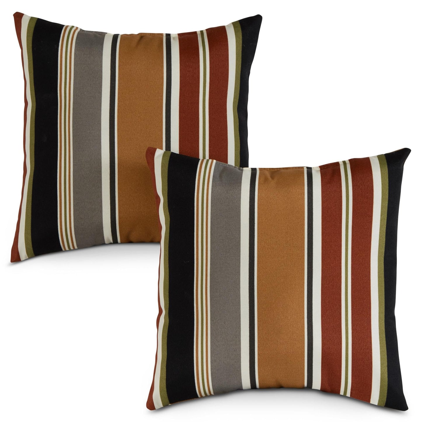 Set of 2 Outdoor Throw Pillows 17 x 17 Inch – Reversible Square Patio Accent Pillows – Weather-Resistant Polyester Fabric – Eco-Friendly Recycled Polyfiber Fill, Arctic Paisley