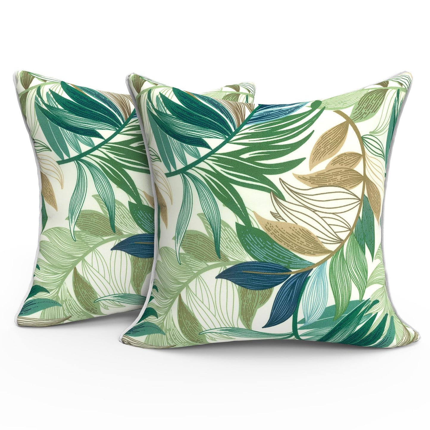 Outdoor 20x20 Inch Throw Pillows with Inners, Square Pillows Decorative Set of 2 for Home Garden Furniture, Paisley Multi