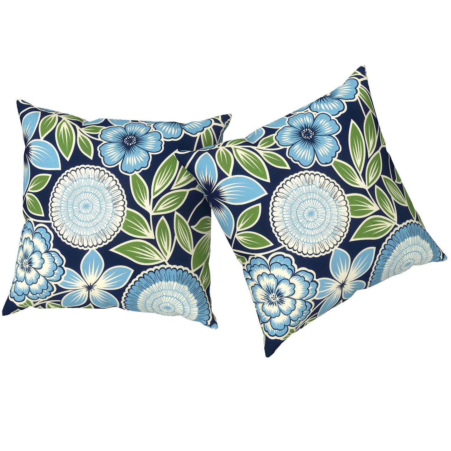 Outdoor Pillows for Patio Furniture 18x18 inch, Square Outdoor Throw Pillows with Inserts, Decorative Toss Pillows for Garden Couch Home Sofa Office Chair, Pack of 2, Clemens Noir Pink