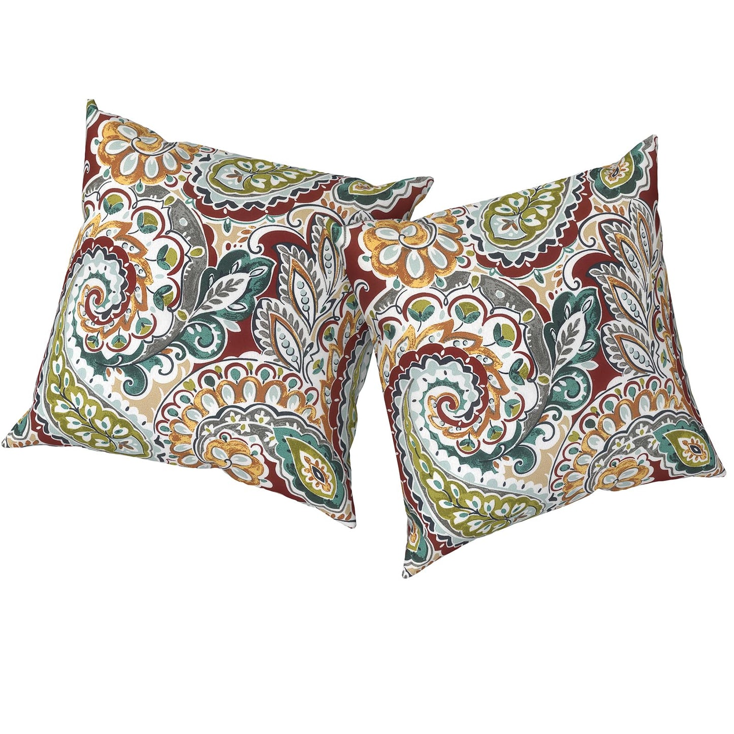 Outdoor Pillows for Patio Furniture 18x18 inch, Square Outdoor Throw Pillows with Inserts, Decorative Toss Pillows for Garden Couch Home Sofa Office Chair, Pack of 2, Clemens Noir Pink