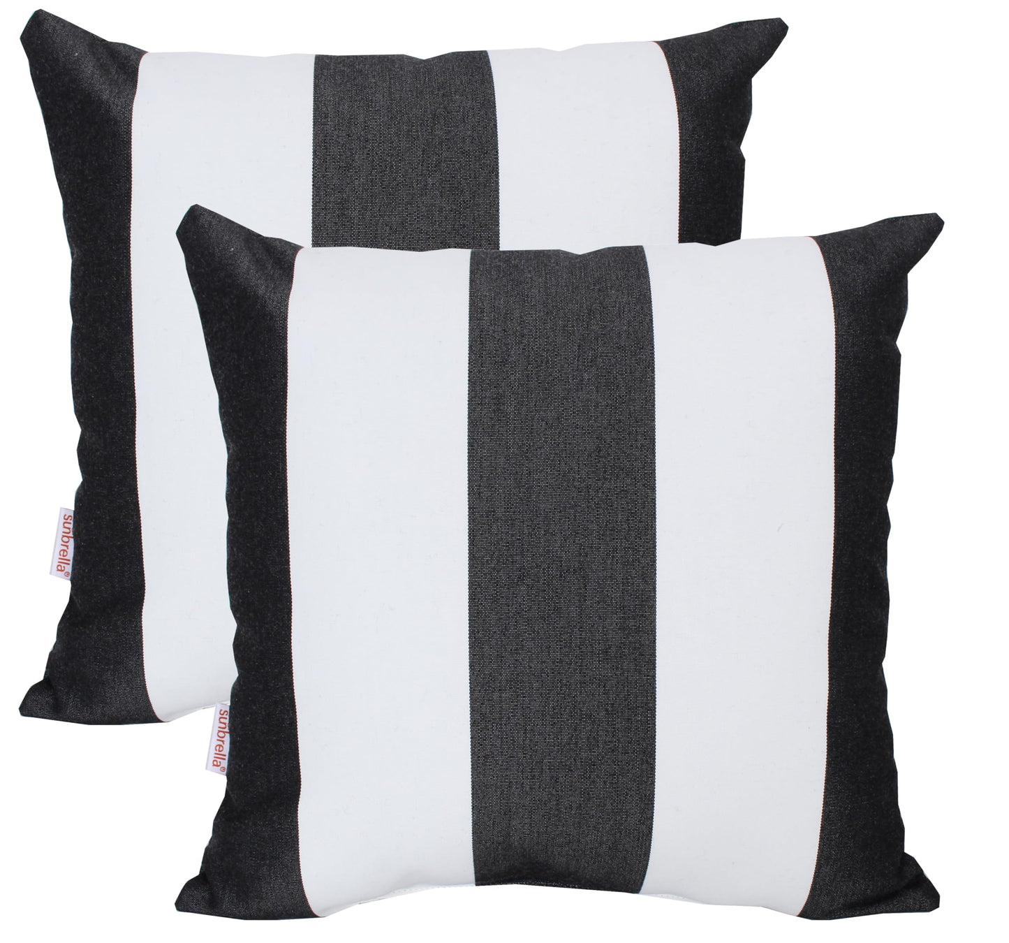 Outdoor/Indoor Sunbrella Throw Pillow Cover Only Square Set of 2 Pieces 18 inch x 18 inch Maxim Heather Beige Stripe - Insert Not Included